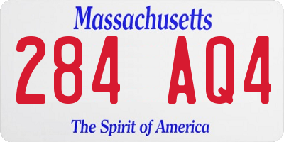 MA license plate 284AQ4