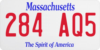 MA license plate 284AQ5
