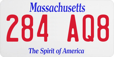 MA license plate 284AQ8