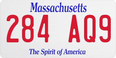 MA license plate 284AQ9