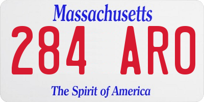 MA license plate 284AR0
