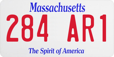 MA license plate 284AR1