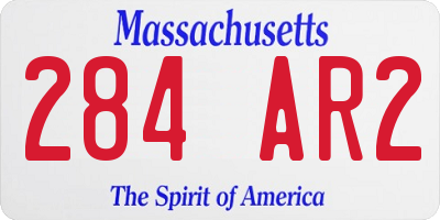 MA license plate 284AR2