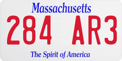 MA license plate 284AR3