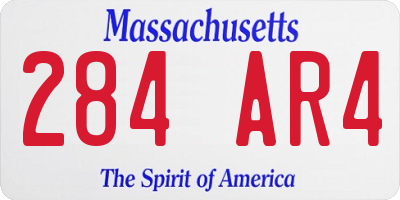 MA license plate 284AR4