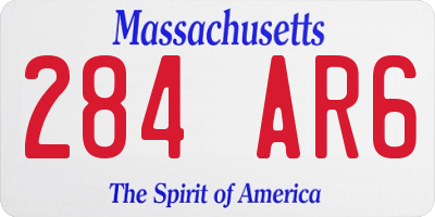 MA license plate 284AR6