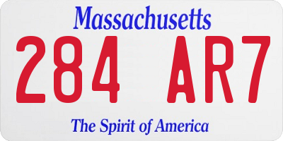 MA license plate 284AR7