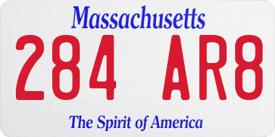 MA license plate 284AR8