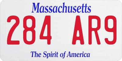 MA license plate 284AR9