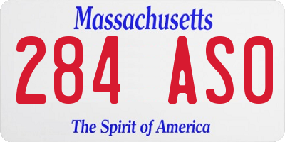 MA license plate 284AS0