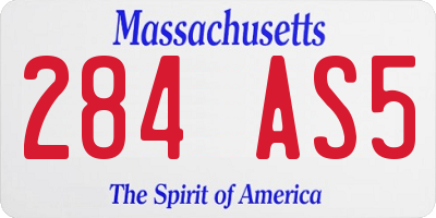MA license plate 284AS5
