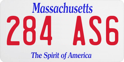 MA license plate 284AS6