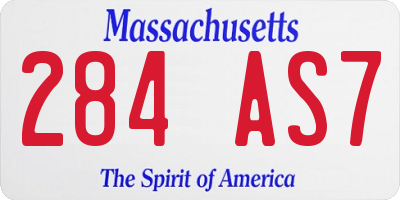 MA license plate 284AS7