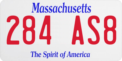 MA license plate 284AS8