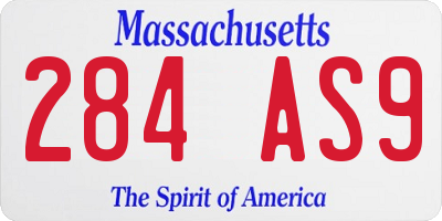 MA license plate 284AS9