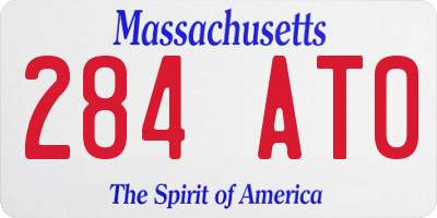 MA license plate 284AT0