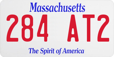 MA license plate 284AT2