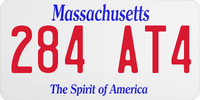 MA license plate 284AT4