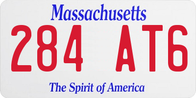 MA license plate 284AT6
