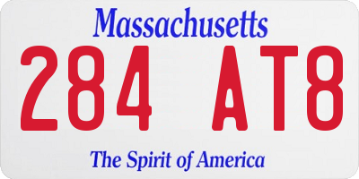 MA license plate 284AT8