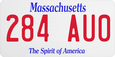 MA license plate 284AU0