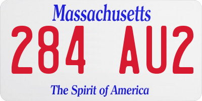 MA license plate 284AU2