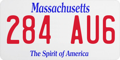 MA license plate 284AU6