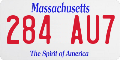 MA license plate 284AU7