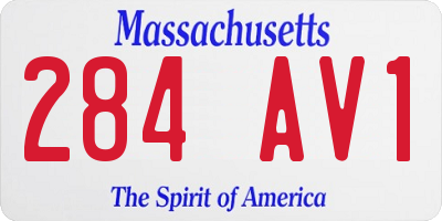 MA license plate 284AV1
