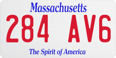MA license plate 284AV6