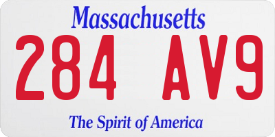 MA license plate 284AV9