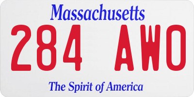 MA license plate 284AW0
