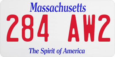 MA license plate 284AW2