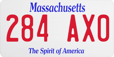 MA license plate 284AX0