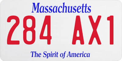MA license plate 284AX1