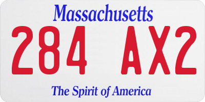 MA license plate 284AX2