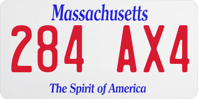 MA license plate 284AX4