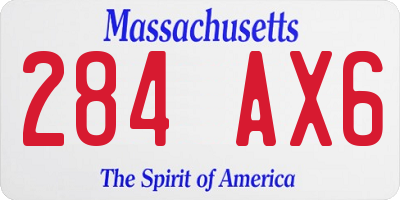 MA license plate 284AX6