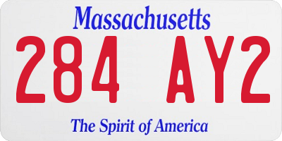 MA license plate 284AY2