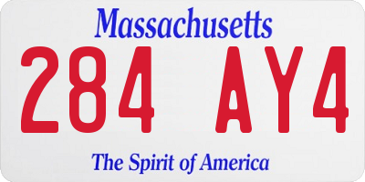 MA license plate 284AY4