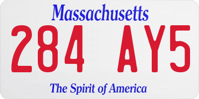 MA license plate 284AY5