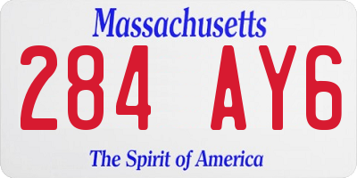 MA license plate 284AY6