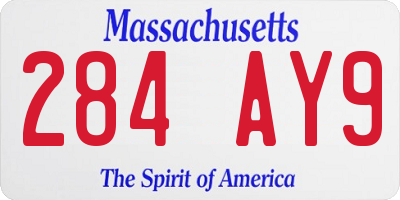 MA license plate 284AY9