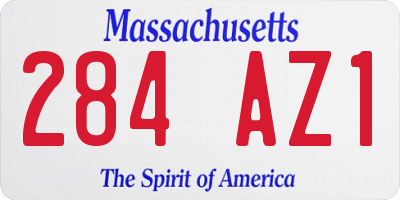 MA license plate 284AZ1