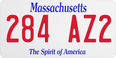 MA license plate 284AZ2