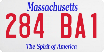 MA license plate 284BA1