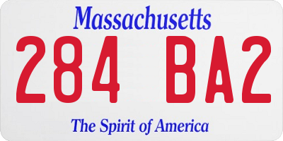 MA license plate 284BA2