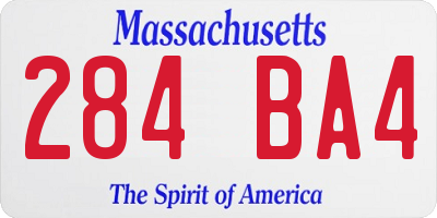 MA license plate 284BA4