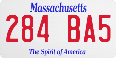 MA license plate 284BA5