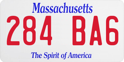 MA license plate 284BA6